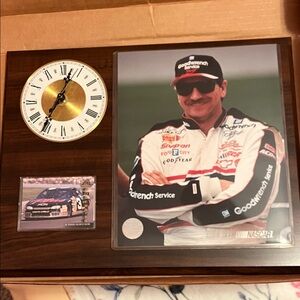 NASCAR Wall Clock with Dale Earnhardt Photo